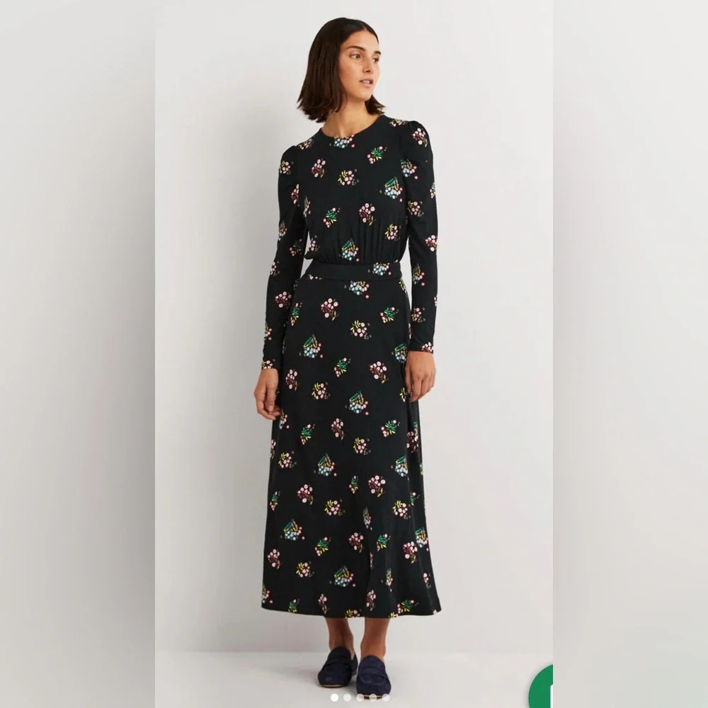 boden puff sleeve jersey dress BODEN Puff Sleeve Jersey Midi Dress